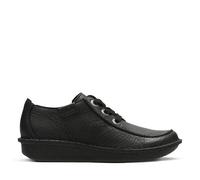 Funny Dream Black Leather Derby Shoes Clarks Black 9-Standard Fit