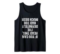 Funny Drinking Beer Quote Capsize Tank Top