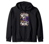 Funny Drinking Halloween Wine Lover Wiccan Witches Zip Hoodie