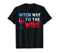 Funny Drinking Shirt For Women Witch Way To The Wine T-Shirt