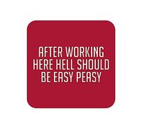 Funny Drinks Coaster | Novelty Office Mug Coasters | Childish Easy Peasy Beer Mat | Sarcastic Home Accessory | Silly Joke Coffee CC91
