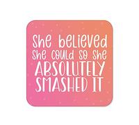 Funny Drinks Coaster | Novelty Office Mug Coasters | Praise Smashed It Beer Mat | Sarcastic Home Accessory | Silly Prank Joke Coffee - CC46