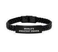 Funny Driver Quotes Leather Interlaced Bracelet, Gifts from Friends, Unique Graduation Gifts for the World's Greatest Driver, Men, Women