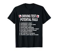 Funny Driving Test Checklist - Exam Fails Road Safety T-Shirt