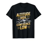 Funny Drone Quote - Altitude High Confidence Low Value Graphic T-Shirt, Men, Black, M