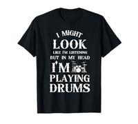 Funny Drummer, In My Head I'm Playing Drums Vintage Drumming T-Shirt