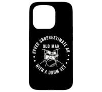 Funny Drummer Never Underestimate Old Man Drum Set Music Case for iPhone 15 Pro