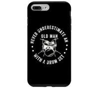 Funny Drummer Never Underestimate Old Man Drum Set Music Case for iPhone 7 Plus/8 Plus