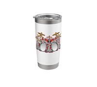 Funny Drummers Drum Set Cartoon Illustration Stainless Steel Insulated Tumbler