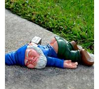 Funny Drunk Dwarf Statue Resin Garden Gnome Decoration for Outdoor Patio Yard Lawn Park Miniature Creative Ornament Elf Crafts Naughty Figurine Collection Farmhouse Decor Gift (Blue)