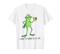 Funny Drunk Frog I Have to Drink Or Ill Die St Patricks T-Shirt