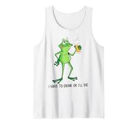 Funny Drunk Frog I Have to Drink Or Ill Die St Patricks Tank Top