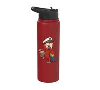 Funny Drunk Parrot Captain Cruise Drinking Stainless Steel Insulated Water Bottle