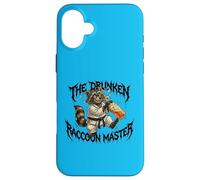 Funny Drunk Raccoon Master Karate Case for iPhone 16 Plus