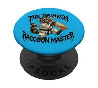 Funny Drunk Raccoon Master Karate PopSockets Adhesive PopGrip