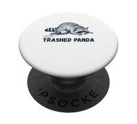 Funny Drunk Raccoon Trashed Panda PopSockets Adhesive PopGrip