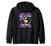 Funny Duck Aren't Missing A Screw The Whole Toolbox Is Gone Zip Hoodie