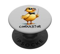 Funny Duck Conductor "Conducktor" Orchestrate Symphony Choir PopSockets Adhesive PopGrip