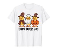 Funny Duck Duck Boo Cute Halloween Duck Witch Ghost Pumpkin T-Shirt