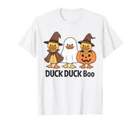 Funny Duck Duck Boo Shirt Halloween Duck Witch Ghost Pumpkin T-Shirt