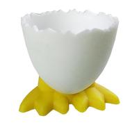 Funny Duck Egg Cup - Cute Chick Egg Cups | Chicken Feet Egg Cup, White Chicken Footed Egg Cup with Yellow Feet, Ceramics Soft Boiled Egg Holder, Unfinished Wooden Egg Cups Set for Halloween