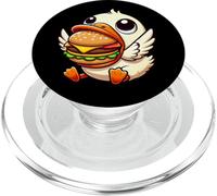 Funny Duck Enjoying Giant Hamburger PopSockets PopGrip for MagSafe