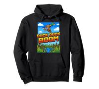 Funny Duck Hunting Pixel Art Retro Gamer 8-Bit Arcade Boom Pullover Hoodie
