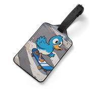 Funny Duck Luggage Tag for Suitcase - PU Leather Suitcase Tags with Name ID Card & Adjustable Strap, Durable Scratch-Resistant Travel Bag Tag for Backpacks Gym Bags