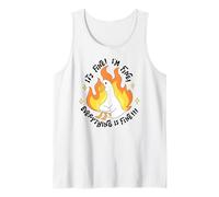Funny Duck on Fire It's Fine I'm Fine Everything is Fine Tank Top