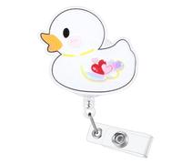 Funny Duck Pediatric Nurse Badge Reel, Cute Retractable ID Badge Holder with Alligator Clip, Name Tag Badge Buddy for RN LPN CNA MA NICU OB/GYN Obstetric Nurse Nursing Student Doctor Medical Workers