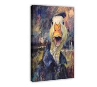 Funny Duck Portrait Canvas Poster Wall Art Decor Print Picture Paintings for Living Room Bedroom Decoration 12x18inch(30x45cm)