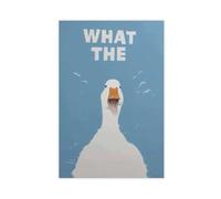 Funny Duck Poster, What The Meme Wall Art Print Canvas Poster Bedroom Decor Landscape Office Room Decor Gift 12" L X 18" W