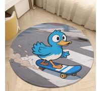 Funny Duck Round Absorbent Doormat Non-Slip Welcome Mat - Washable Kitchen Rugs for Entryway, Front Door, Indoor/Outdoor Use, Bedroom, Kitchen, Porch Decor 90 * 90cm