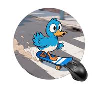 Funny Duck Round Mouse Pad Cute Small Computer Mouse Mat Non-Slip Rubber Base Gaming Mousepad for Wireless Mouse, Gaming, Office, Laptop, Women, Men