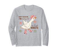 Funny Duck Shirt Procrastination Boots Hat Flowers Cute Farm Long Sleeve T-Shirt