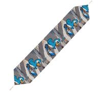 Funny Duck Table Runner for Dining Table, Short Plush Runners Washable & Durable Tablerunner Modern Home Decor for Wedding, Kitchen, Holiday 200*33cm