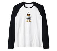 Funny Duck Wearing Sunglasses Playing Bagpipes Raglan Baseball Tee