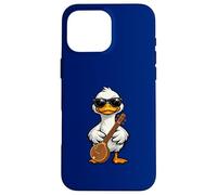 Funny Duck Wearing Sunglasses Playing Sitar Case for iPhone 16 Pro Max