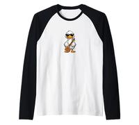 Funny Duck Wearing Sunglasses Playing Sitar Raglan Baseball Tee