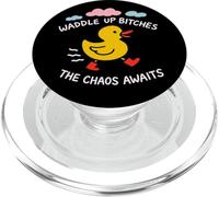 Funny Duck With Bold Sarcastic Chaos Humor Graphic PopSockets PopGrip for MagSafe