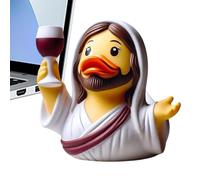 Funny Ducks | 3.5-Inch Resin Jesus Duck Figurine | Miniature Animals, Multifunctional Christian Decoration, Outdoor Animal Decor for Church