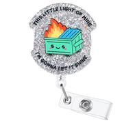 Funny Dumpster Badge Reel, Cute Retractable ID Card Badge Holder, RN LPN CNA ICU ER Badge Buddy, Name Tag Work Badge Clips for Medical Assistant Nursing Student Doctor Pharmacy and Night Shift Nurse