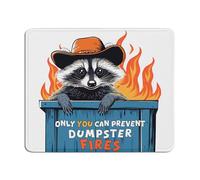 Funny Dumpster Fire Raccoon Mouse Pad for Desk, Only You Can Prevent Dumpster Fires Mousepad for Computers Laptop Desk Home Office Dorm, Raccoon Lover Gifts for Women Coworkers, 9.4"x7.9"