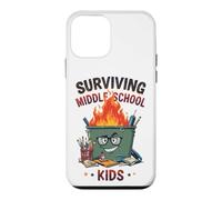 Funny Dumpster Fire Teacher Surviving Middle School Kids Case for iPhone 12 mini