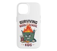 Funny Dumpster Fire Teacher Surviving Middle School Kids Case for iPhone 14