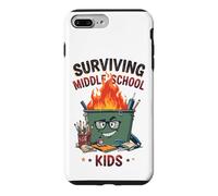 Funny Dumpster Fire Teacher Surviving Middle School Kids Case for iPhone 7 Plus/8 Plus
