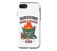 Funny Dumpster Fire Teacher Surviving Middle School Kids Case for iPhone SE (2020) / 7/8