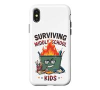 Funny Dumpster Fire Teacher Surviving Middle School Kids Case for iPhone X/XS