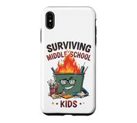 Funny Dumpster Fire Teacher Surviving Middle School Kids Case for iPhone XS Max