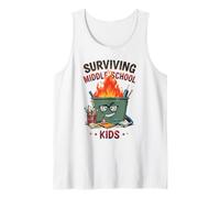 Funny Dumpster Fire Teacher Surviving Middle School Kids Tank Top